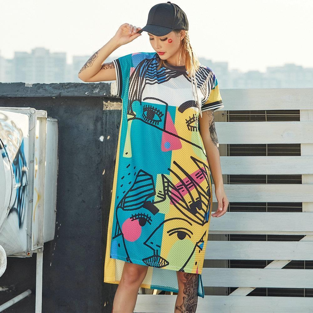 holes t shirt dress women plus size 2021 summer long print dresses colour block irregular hem loose casual for sport daily, Black;gray
holes t shirt dress women plus size 2021 summer long print dresses colour block irregular hem loose casual for sport daily, Black;gray