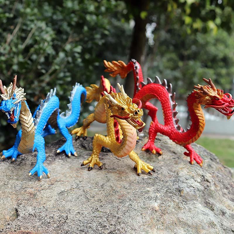 

24cm Simulation Chinese Dragon Toy Figure Mascot Loong Action Figures PVC Figurines Kids Toys for Children