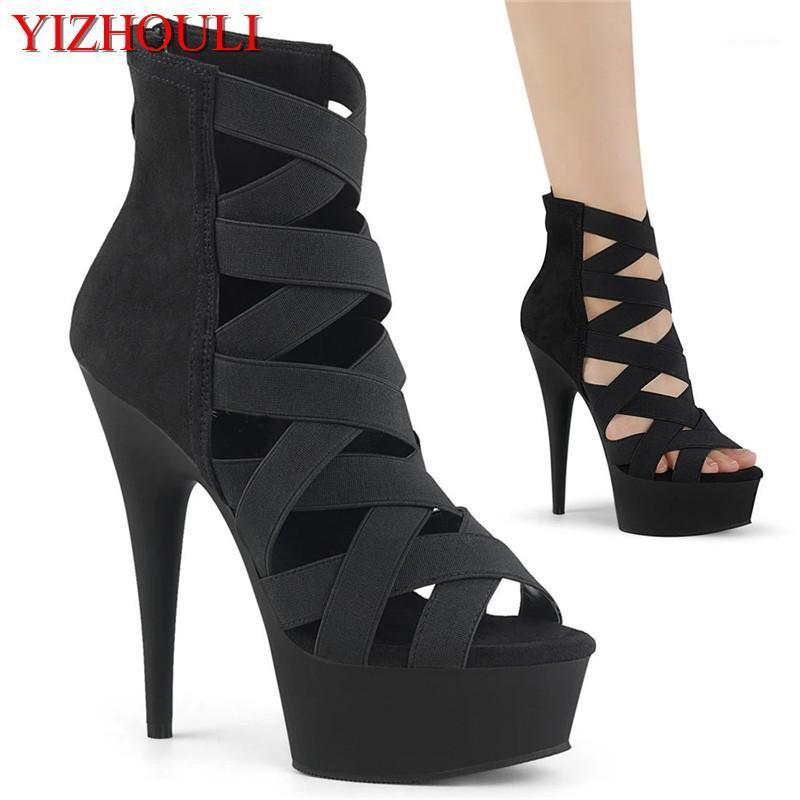 Sexy crossed front with cool boots 15 cm heels, models walked the runway in a fashion of 6 inches high ankle boots1, Black
Sexy crossed front with cool boots 15 cm heels, models walked the runway in a fashion of 6 inches high ankle boots1, Black