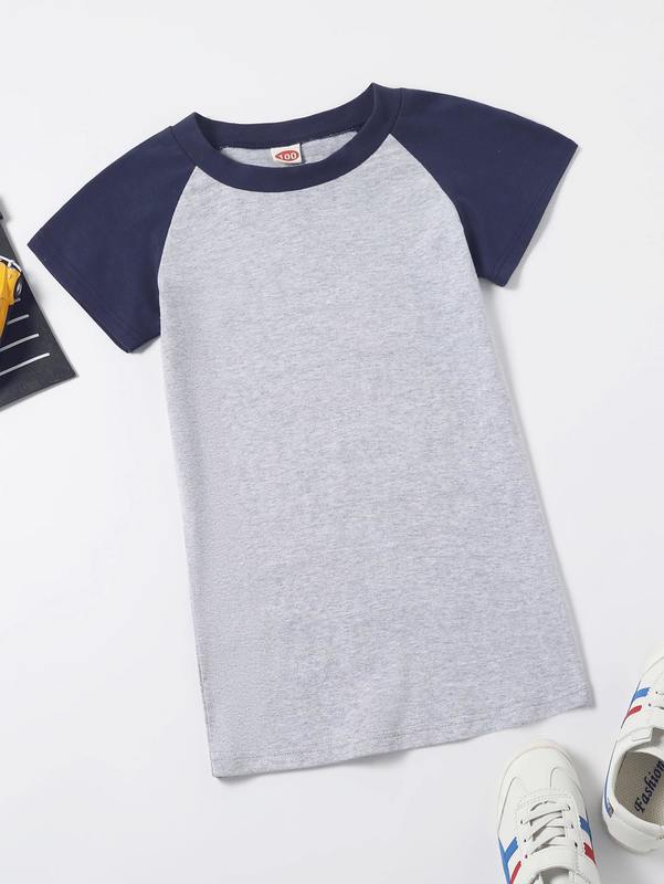 Toddler Girls Color Block Raglan Sleeve Dress SHE