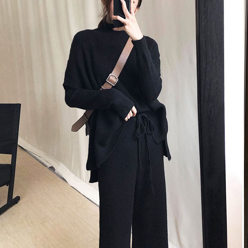 Sweater Set Women Winter Knit Sweater Vest Pant 3 Piece Set Office Lady Suit Turtleneck Knit Set New Sweater for Women