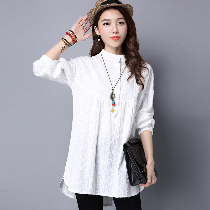 8618# S 2020 Spring Summer Casual Maternity Blouses Plus Size Loose Shirts Clothes for Pregnant Women Cotton Pregnancy Tops LJ201119
