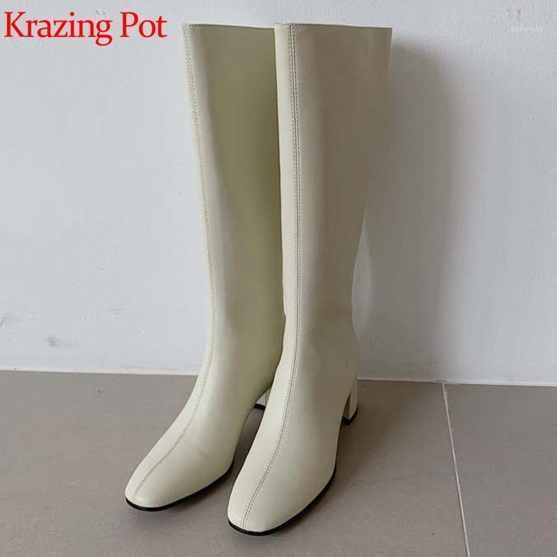 Krazing Pot cow split leather high heel square toe basic clothing European design career solid color classic ankle boots L001, Beige
Krazing Pot cow split leather high heel square toe basic clothing European design career solid color classic ankle boots L001, Beige