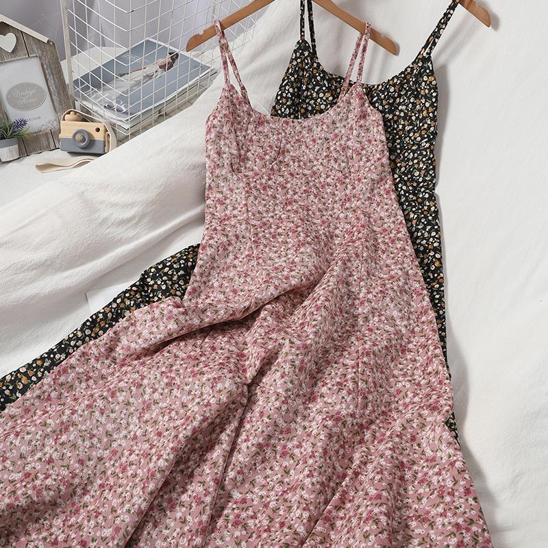 2021 New Women Chic Fashion Corduroy Floral Print Vintage Spaghetti Straped Female Es Vestidos Mujer Ikzn, Black
2021 New Women Chic Fashion Corduroy Floral Print Vintage Spaghetti Straped Female Es Vestidos Mujer Ikzn, Black