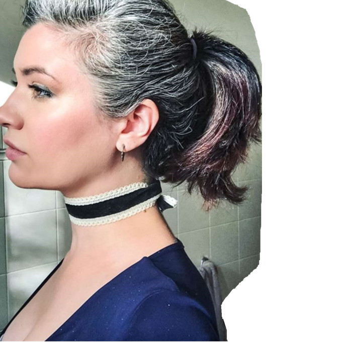 Salt and pepper hair going out gray long sleek silky straight grey pony tail hairpiece wraps ponytail with drawstring clip ins 120g