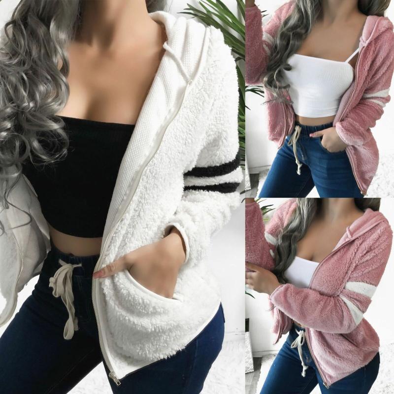 2020 New Women Winter Warm Hooded Fleece Jacket Ladies Solid Casual Coats Cardigans Zipper Outwear Fashion Clothes, Pink
2020 New Women Winter Warm Hooded Fleece Jacket Ladies Solid Casual Coats Cardigans Zipper Outwear Fashion Clothes, Pink