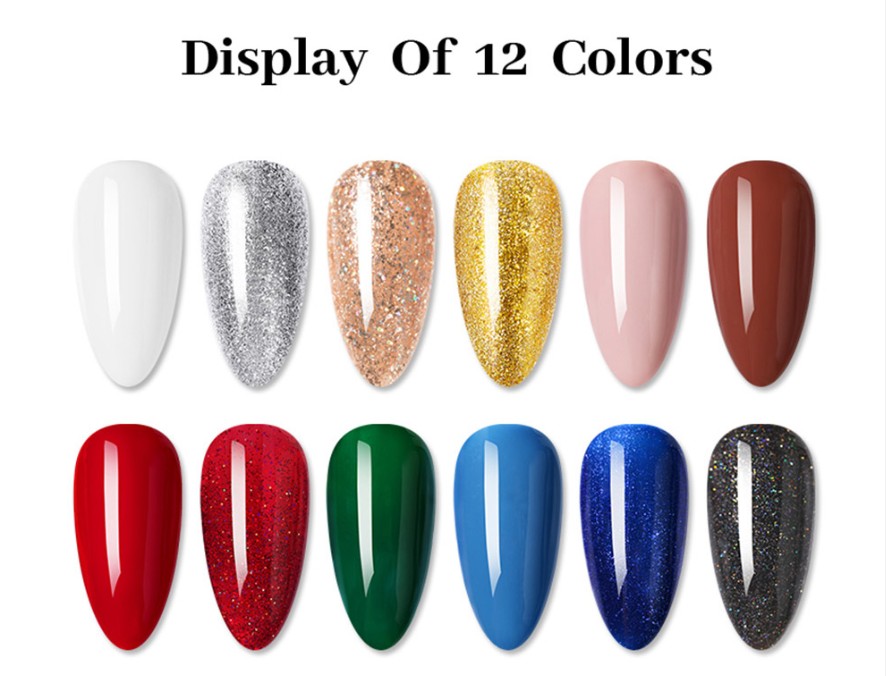 Nail Art Kits BORN PRETTY PRO 12 Pcs/Set 15ml Christmas Collection Gel Polish Red Blue Gold Silver Colors UV For