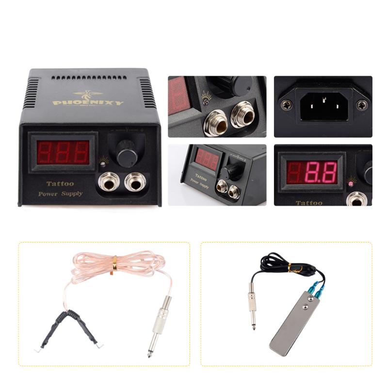 Tattoo Guns Kits Kit 1 Rotary Machine Set LCD Power Supply 20 Colors Inks Needles Accessories Permanent Makeup Body Art