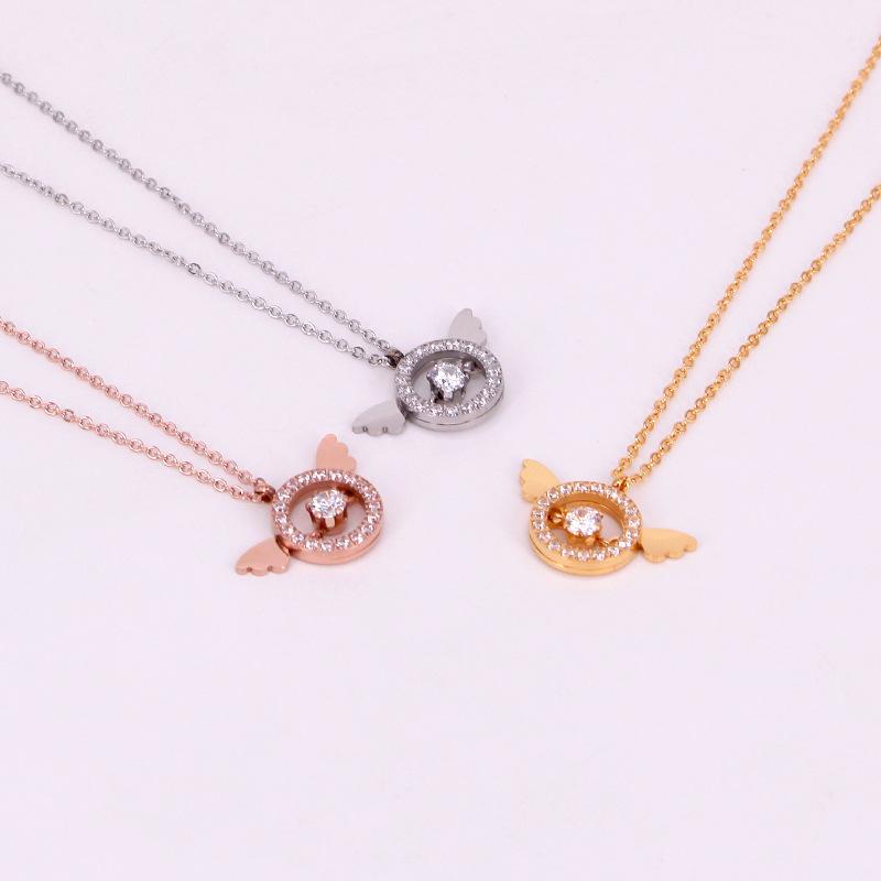 Stainless Steel Round Moving Crystal Zircon Love Angel Pendant Necklaces Women Party Wedding Gift factory price
Stainless Steel Round Moving Crystal Zircon Love Angel Pendant Necklaces Women Party Wedding Gift factory price