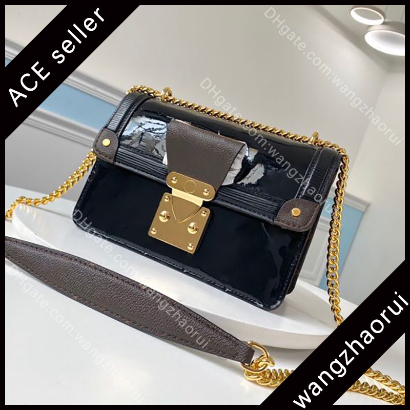 5A top quality famous bran wynwod chain bags women shoulder bag patent leather messenger bags designe cross body bag with box B048, M90442
5A top quality famous bran wynwod chain bags women shoulder bag patent leather messenger bags designe cross body bag with box B048, M90442
