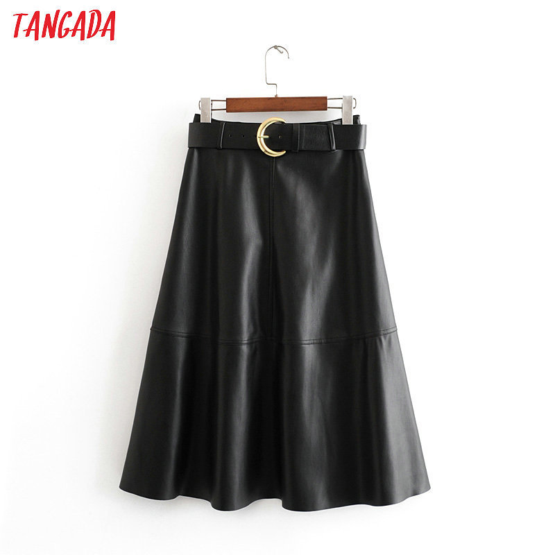 Tangada women black PU leather midi skirts with slash elegant retro office ladies skirts 3H164 Y200326
Tangada women black PU leather midi skirts with slash elegant retro office ladies skirts 3H164 Y200326