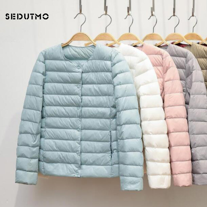 SEDUTMO Winter Plus Size 4XL Women Duck Down Jacket Ultra Light Short Coat Autumn Slim Thin Puffer Jacket ED872 201029