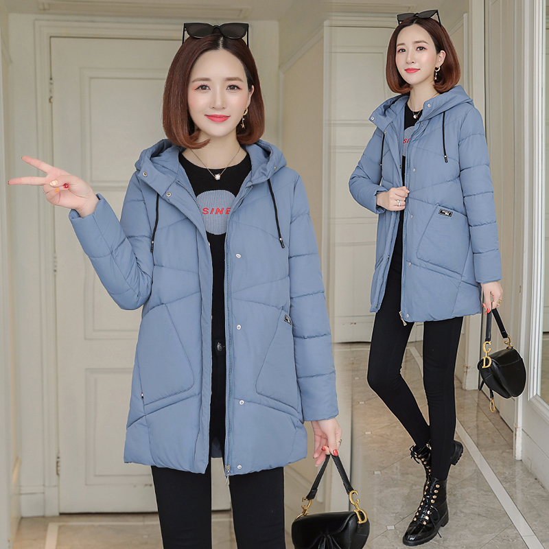 2020 women winter hooded warm coat cotton padded jacket big pockets female long parka womens wadded jaqueta feminina slim parkas LJ201127