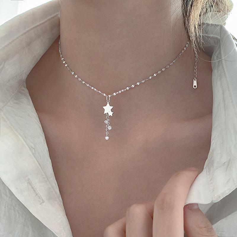 Chokers Sweet Fashion Star Tassel Necklace For Women Crystal Clavicle Chain Choker Cute Party Jewelry Accessories
Chokers Sweet Fashion Star Tassel Necklace For Women Crystal Clavicle Chain Choker Cute Party Jewelry Accessories