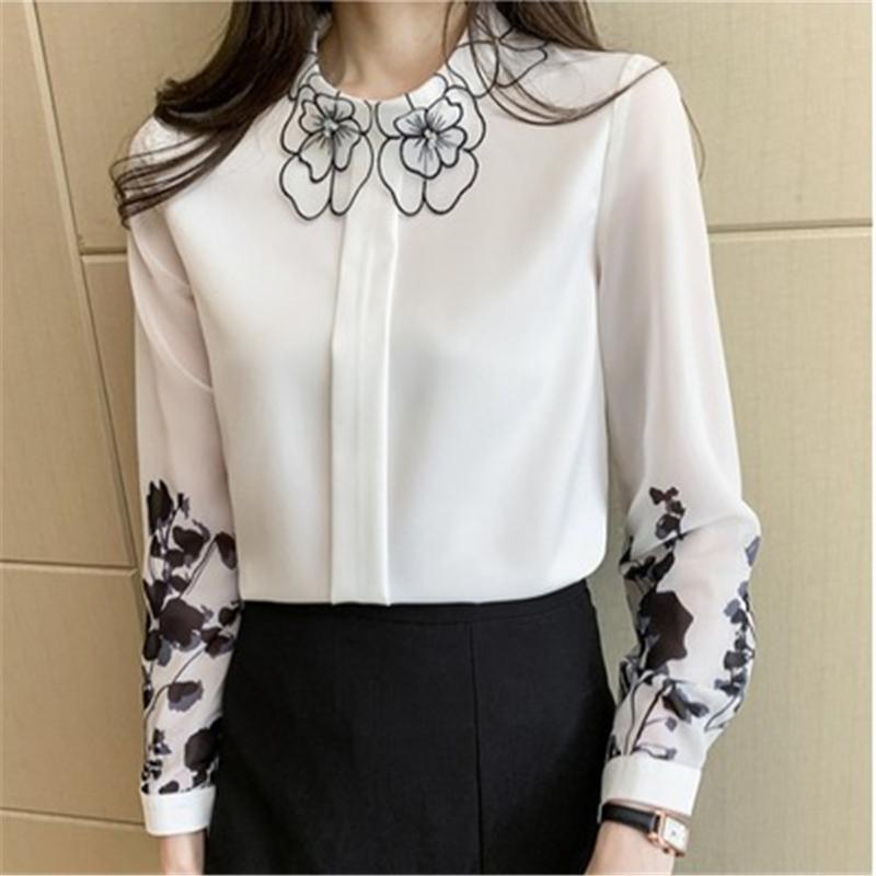Women's Blouses & Shirts 2022 Spring Summer Petal Collar Women Chiffon Shirt Long Sleeve Floral Printed Top Fashion Office Lady Blouse ZY564, White
Women's Blouses & Shirts 2022 Spring Summer Petal Collar Women Chiffon Shirt Long Sleeve Floral Printed Top Fashion Office Lady Blouse ZY564, White