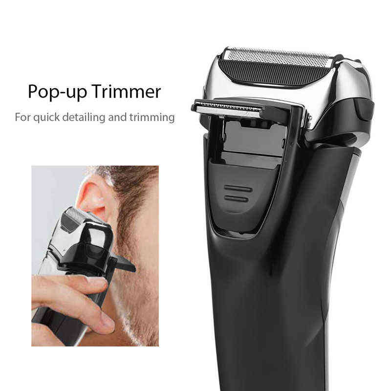 Waterproof Shaver Razor 3D Triple Floating Blade Beard Trimmer USB Rechargeable Shaving Machine Barbeador LED Display 220112