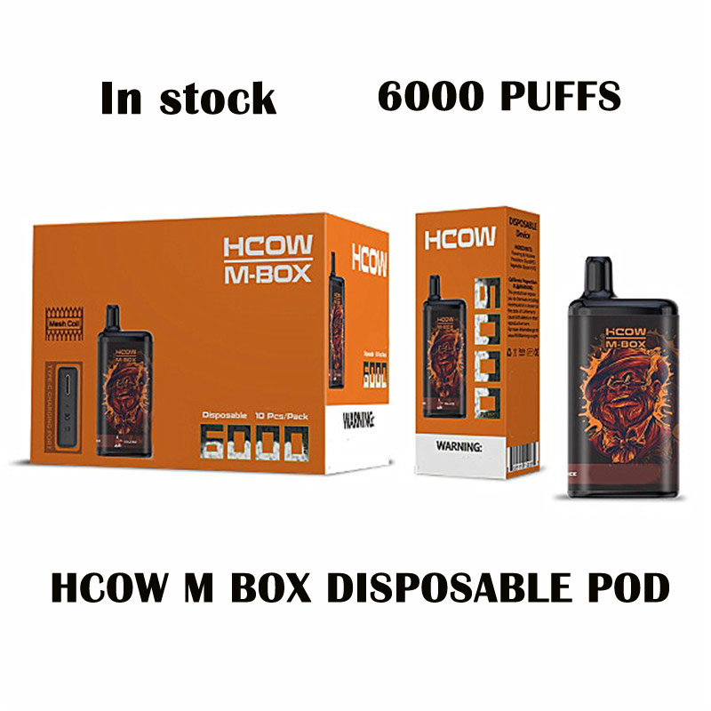 Original HCOW M BOX Disposable E Cigarettes Pod Device 6000puffs 15ml Prefilled Cartridge vape Pen Sticks
Original HCOW M BOX Disposable E Cigarettes Pod Device 6000puffs 15ml Prefilled Cartridge vape Pen Sticks