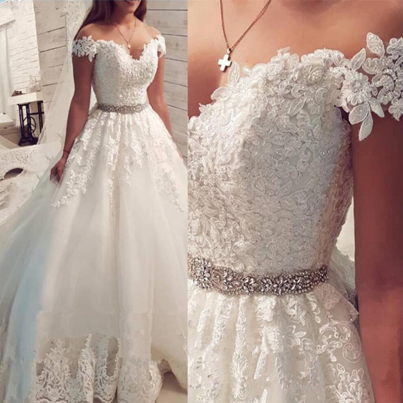 Saudi Arabia Off The Shoulder Vintage Lace Wedding Dress 2021 Ball Gown Sweetheart Bridal Gowns Vestido De Noiva novias vestidos