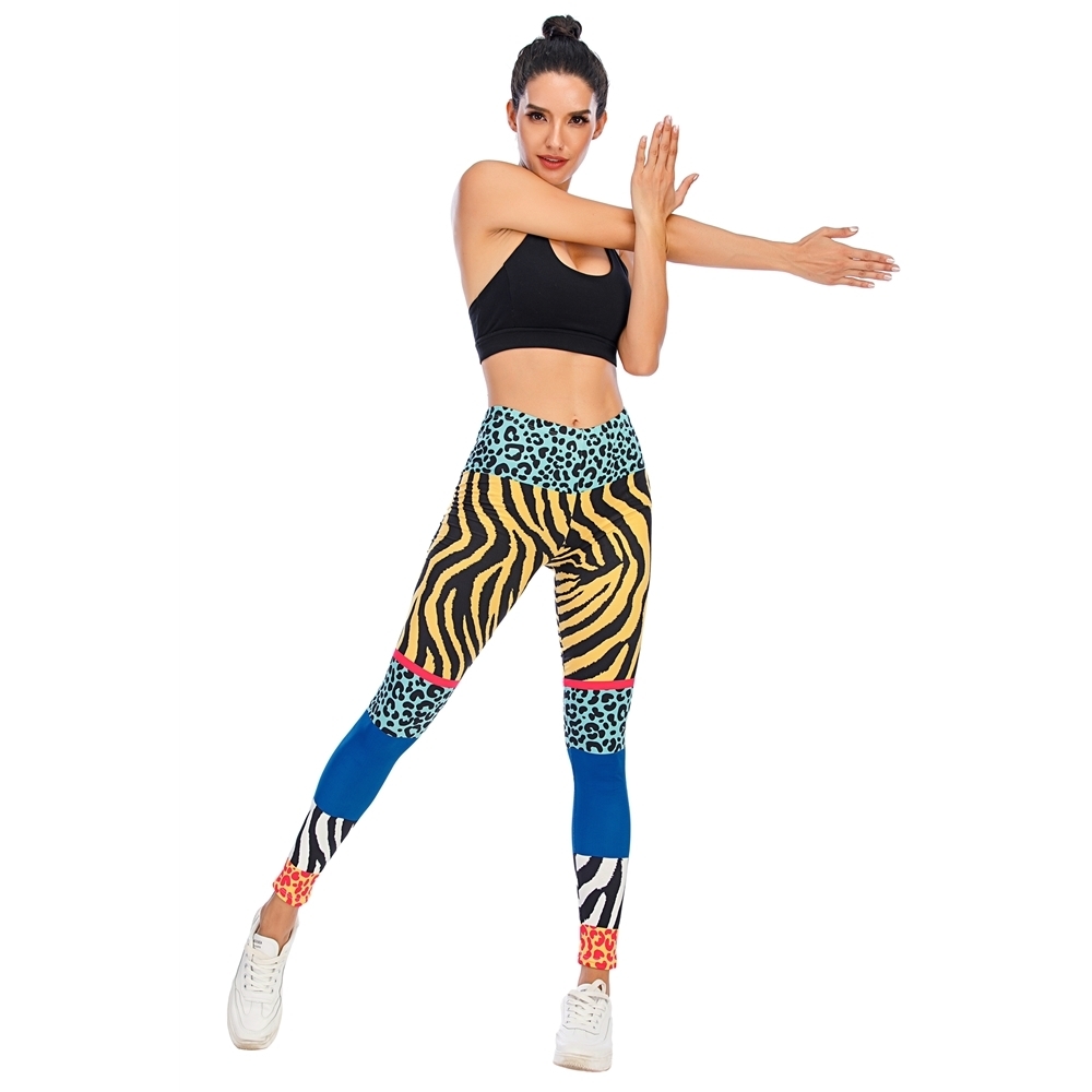 Zohra Sexy Women Legging Animal pattern Splicing Printing Fitness leggins Fashion Slim legins High Waist Leggings Woman Pants 201202