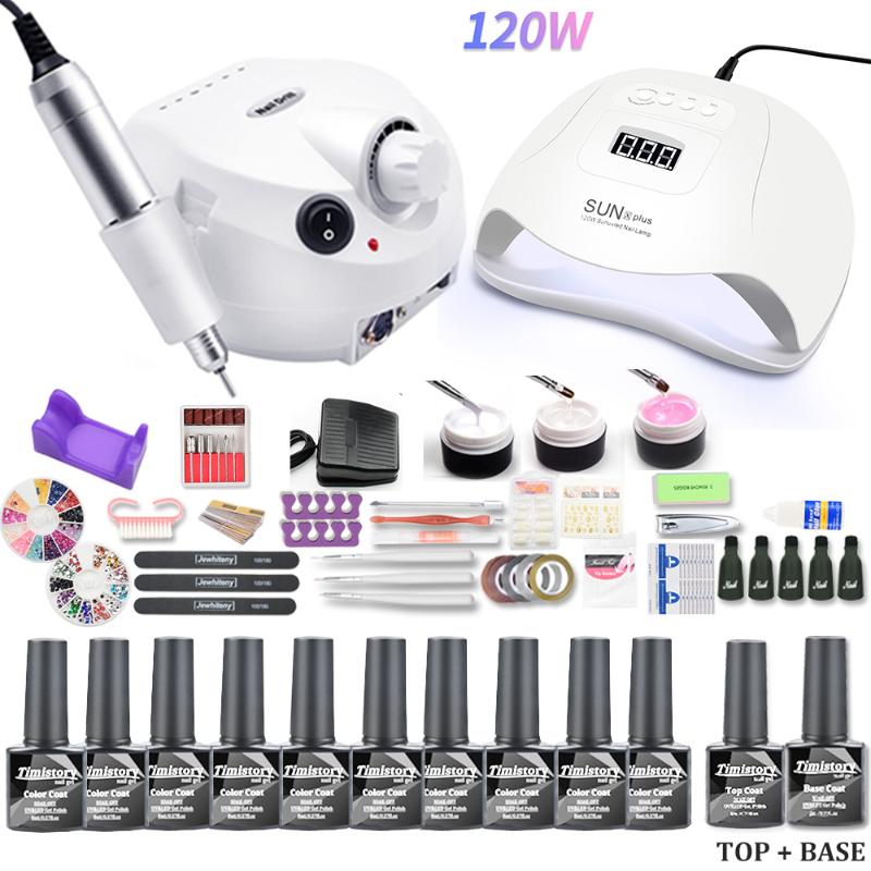 Nail Gel Polish Set With 120W UV LED LAMP 10/20 Colors Gel Polish Nail drill Machine Kit Art Tools Set
Nail Gel Polish Set With 120W UV LED LAMP 10/20 Colors Gel Polish Nail drill Machine Kit Art Tools Set