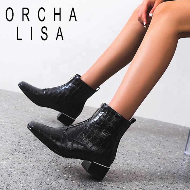 ORCHALISA Women Ankle Boots Square Toe Low Heel Zip Snake-skin Western Boots PU Big Size 34-48 Autumn Winter Date Casual S2077, Brown
ORCHALISA Women Ankle Boots Square Toe Low Heel Zip Snake-skin Western Boots PU Big Size 34-48 Autumn Winter Date Casual S2077, Brown