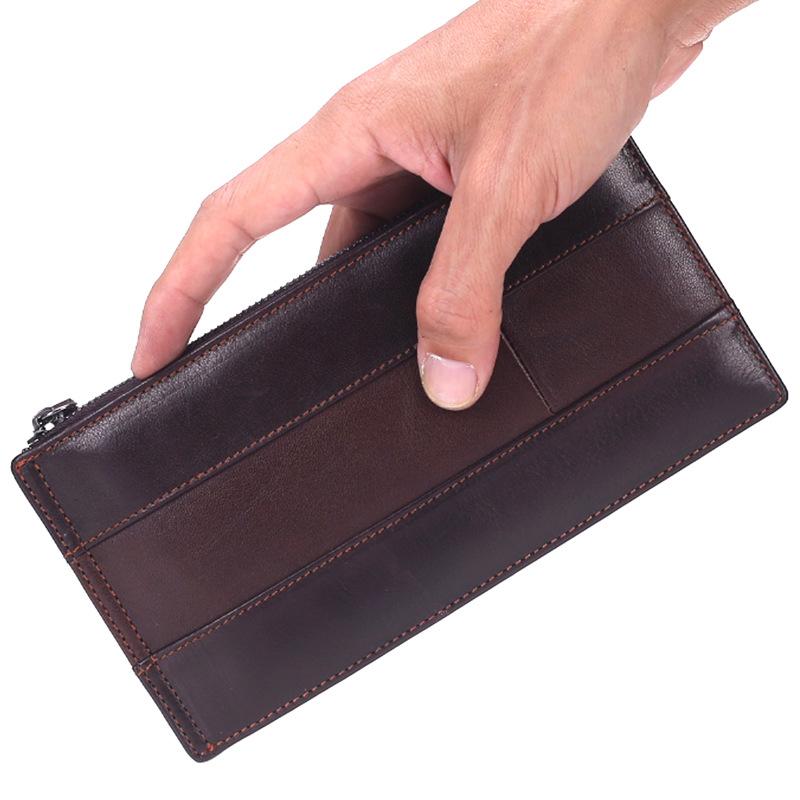 Genuine Leather Men Wallets Classic Long Card Holder Male Purse Quality Zipper Large Capacity Big Wallet for Male, Dark brown
Genuine Leather Men Wallets Classic Long Card Holder Male Purse Quality Zipper Large Capacity Big Wallet for Male, Dark brown