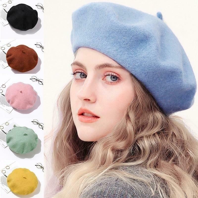 Vintage French Beret Cap for Women Autumn Winter Outdoor Berets Street Style Plain Cap Wool Warm Femme Girl's Beanie Hat Caps, Black 
Vintage French Beret Cap for Women Autumn Winter Outdoor Berets Street Style Plain Cap Wool Warm Femme Girl's Beanie Hat Caps, Black