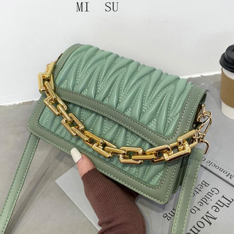 Thick Chain Tote Pleated bag 2021 Fashion New High quality PU Leather Women's Designer Handbag Vintage Shoulder Messenger Bag, Black
Thick Chain Tote Pleated bag 2021 Fashion New High quality PU Leather Women's Designer Handbag Vintage Shoulder Messenger Bag, Black