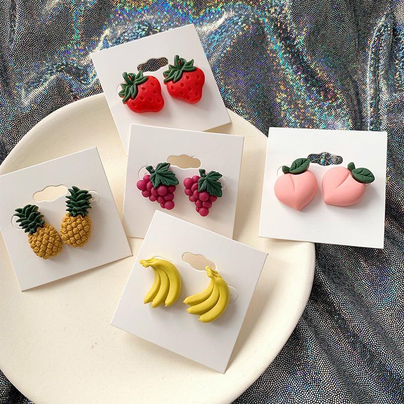 Cute Fruit Strawberry Stud Earrings for Women Sweet Summer Korean Banana Peach Grape Pineapple Resin Ear Jewelry Party Gifts1
Cute Fruit Strawberry Stud Earrings for Women Sweet Summer Korean Banana Peach Grape Pineapple Resin Ear Jewelry Party Gifts1