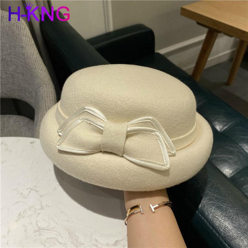 Stingy Brim Hats Women Imitation Wool Felt Bucket Hat With Female Bow Fishing Warmer Solid Caps High Quality Elegant Ladies Top, White
Stingy Brim Hats Women Imitation Wool Felt Bucket Hat With Female Bow Fishing Warmer Solid Caps High Quality Elegant Ladies Top, White