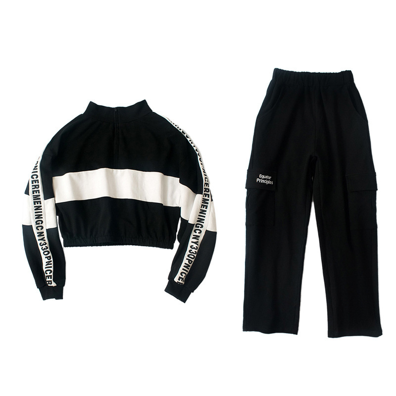 Kids Tracksuit 2020 Autumn New Teenage Girls Clothing Set Striped Sweatshirt Sport Pants Suit School Child Costume 10 12 YearsX1019