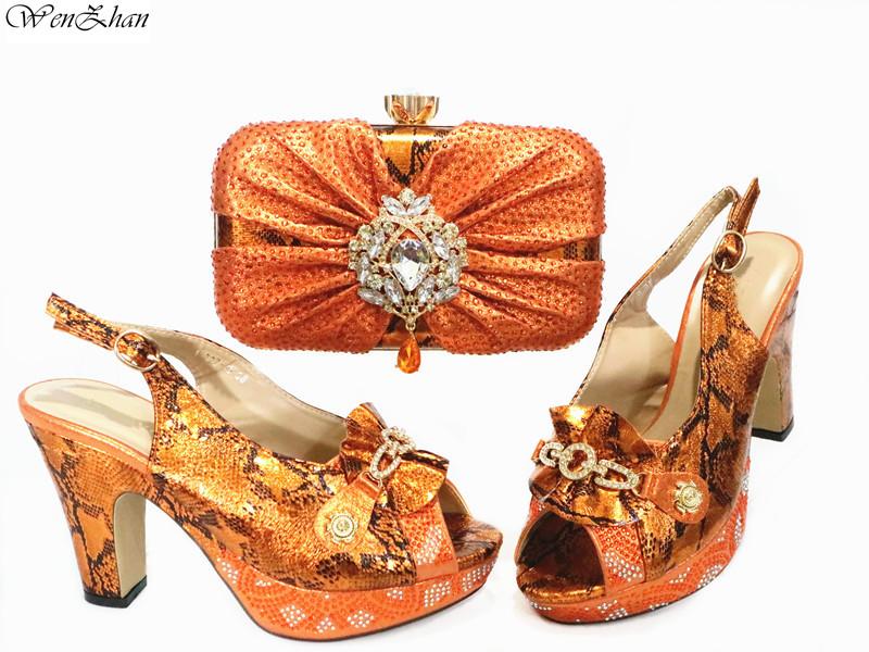 Orange African Women Shoes and Bag to Match Super High Heels 10CM with Platform Sandals Italian Lady Shoes and Bag WENZHAN 203-6, Blue
Orange African Women Shoes and Bag to Match Super High Heels 10CM with Platform Sandals Italian Lady Shoes and Bag WENZHAN 203-6, Blue