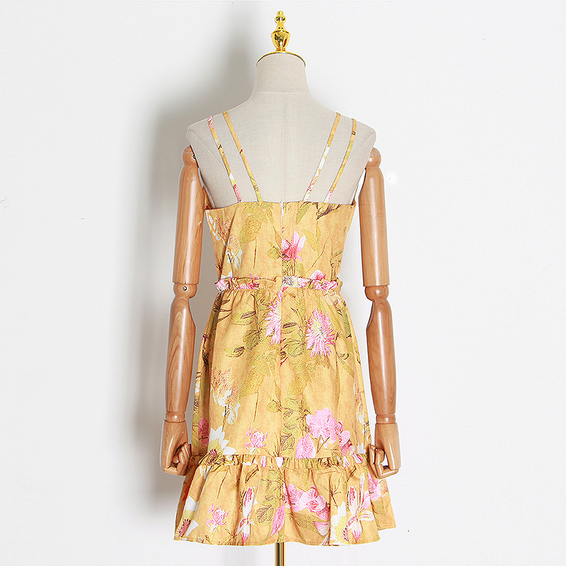 New Summer Spaghetti Beach Belts Yellow Woman with Low-cut, Sexy Floral Casual Neckline Printed Mini Female Runway Design Dress Jhbu, Blue
New Summer Spaghetti Beach Belts Yellow Woman with Low-cut, Sexy Floral Casual Neckline Printed Mini Female Runway Design Dress Jhbu, Blue