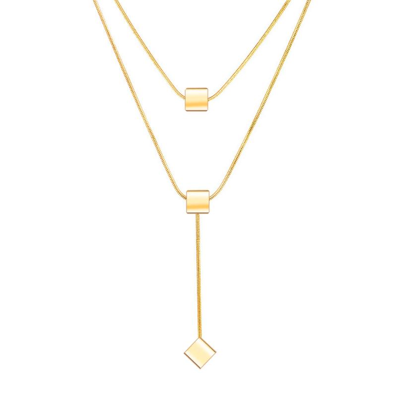 Chokers FIREBROS 2021 Gold Color Stainless Steel Layered Snake Chain Cube Tassel Necklace Choker Collar Women Elegant Kpop Jewelry
Chokers FIREBROS 2021 Gold Color Stainless Steel Layered Snake Chain Cube Tassel Necklace Choker Collar Women Elegant Kpop Jewelry