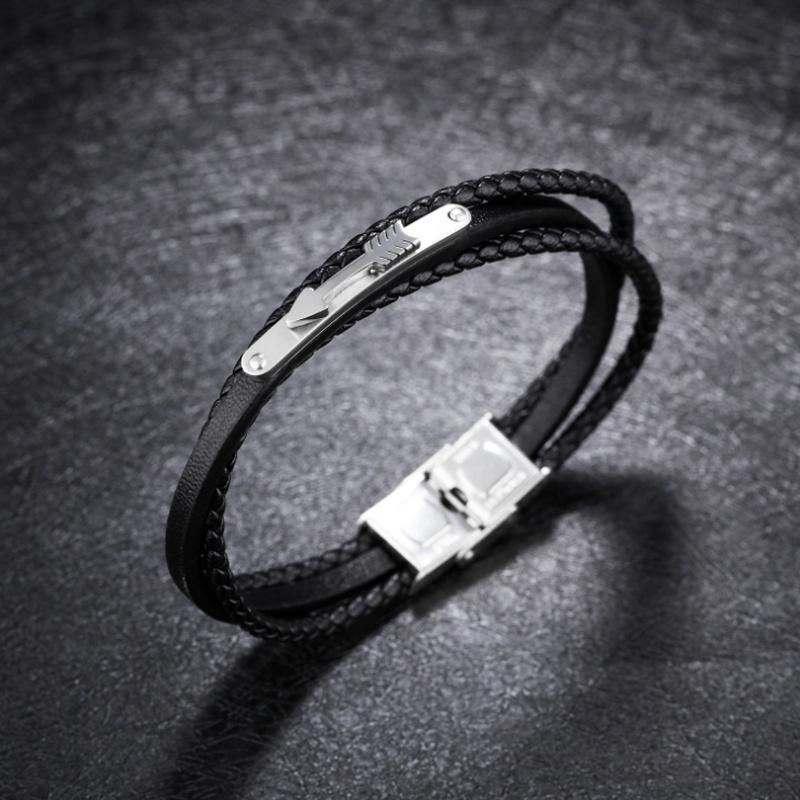 Hot Selling Simple Fashion Woven Multilayer Leather Bracelet Titanium Steel Arrow Men's Leather Bracelet
Hot Selling Simple Fashion Woven Multilayer Leather Bracelet Titanium Steel Arrow Men's Leather Bracelet