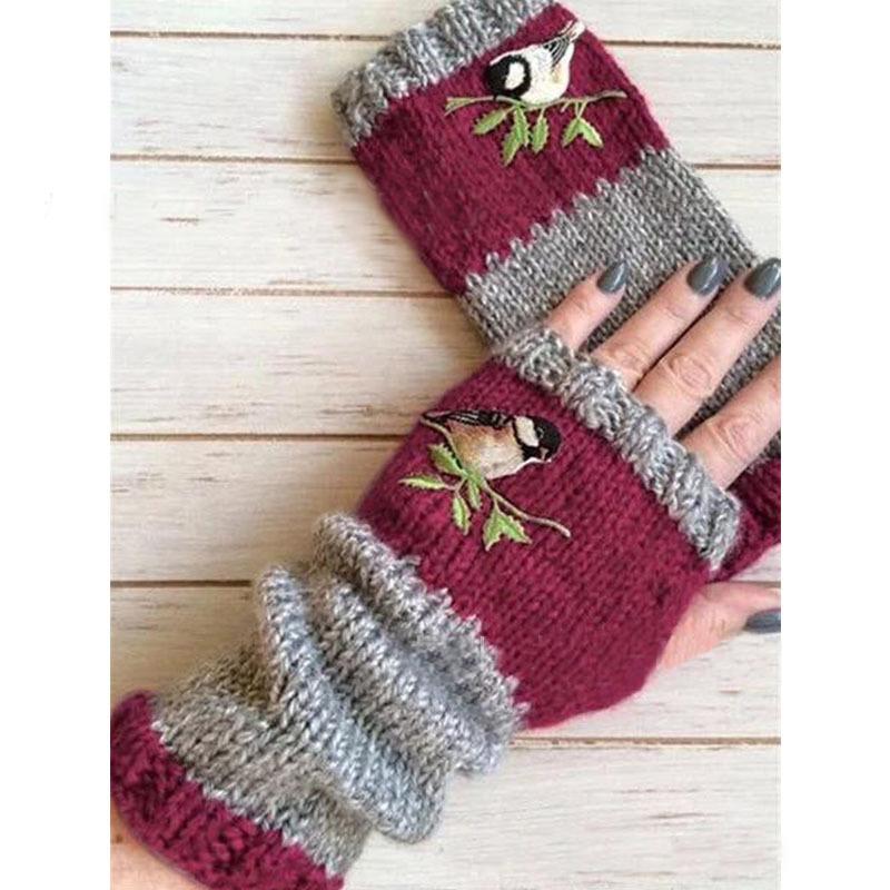 Five Fingers Gloves Girly Style Warm Stitch Embroidery Fingerless Women's Winter Autumn Knit Stitching Female's Glove Wrist Mitten
Five Fingers Gloves Girly Style Warm Stitch Embroidery Fingerless Women's Winter Autumn Knit Stitching Female's Glove Wrist Mitten