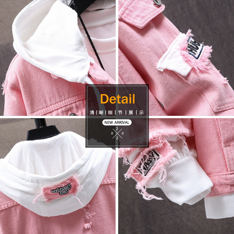 Pink Black Green Jeans Jacket Men Slim Streetwear Ripped Denim Jacket Hoodie Men Hip Hop Bomber Jacket Homme Autumn 201130