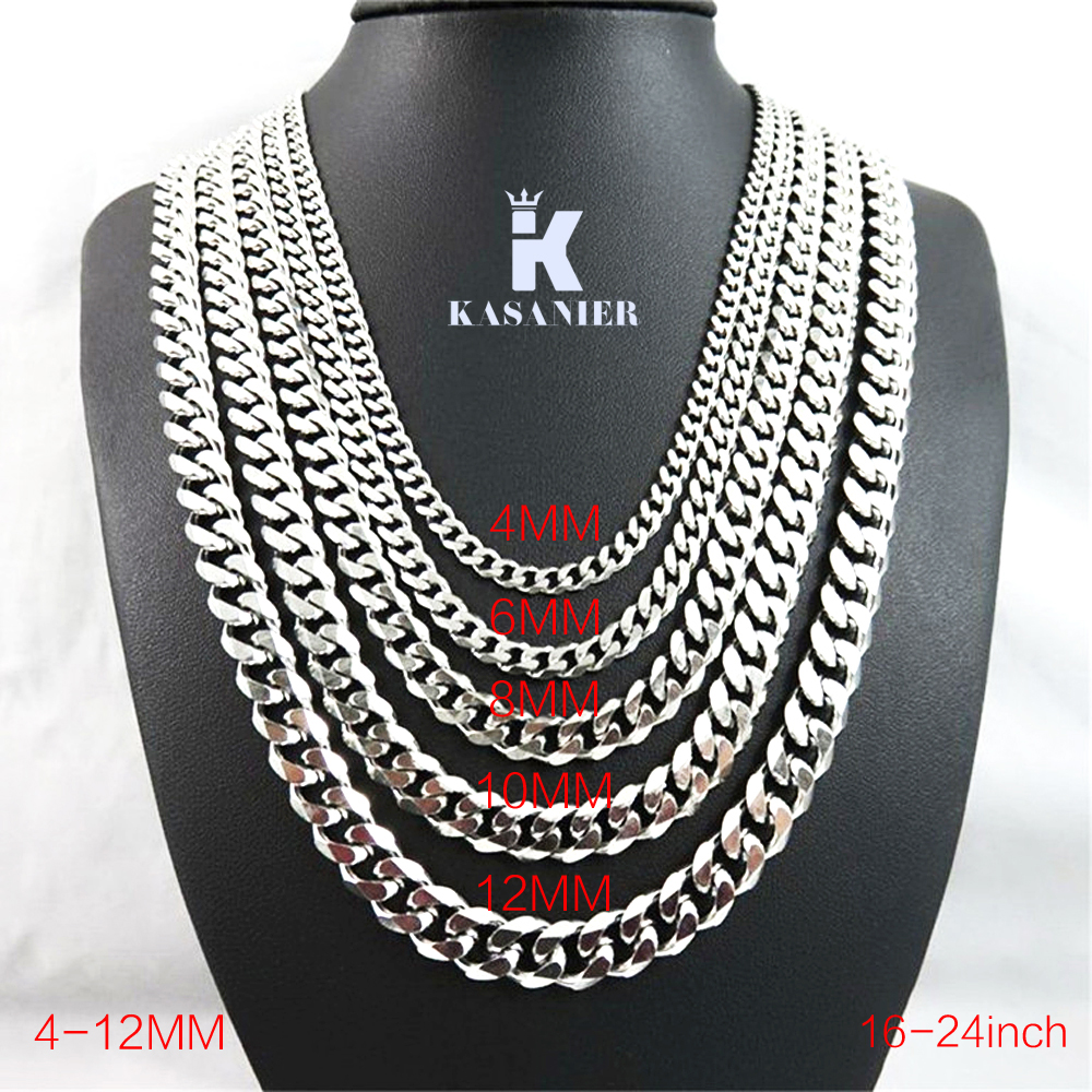 Whole 4MM6MM8MM10MM Width 925 Silver Figaro Chain Necklace for Man Women Fashion Cuban Jewelry Hip Hop Curb Necklace New