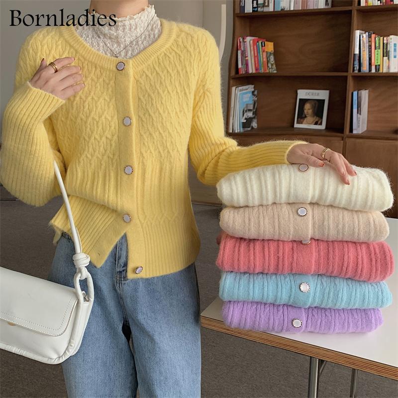 Women's Sweaters Bornladies Vintage O-neck Soft Warm Loose Women Knitted Cardigans Elegant Full Sleeve Single-breasted Female Tops 2022, White;black
Women's Sweaters Bornladies Vintage O-neck Soft Warm Loose Women Knitted Cardigans Elegant Full Sleeve Single-breasted Female Tops 2022, White;black