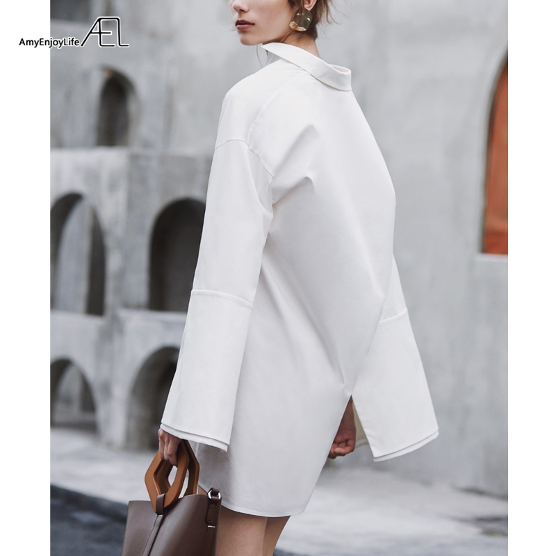AEL Long Sleeve Women Autumn Fashion Blouse Ladies Streetwear Single Breasted Loose Shirt Dress Y200805, White
AEL Long Sleeve Women Autumn Fashion Blouse Ladies Streetwear Single Breasted Loose Shirt Dress Y200805, White