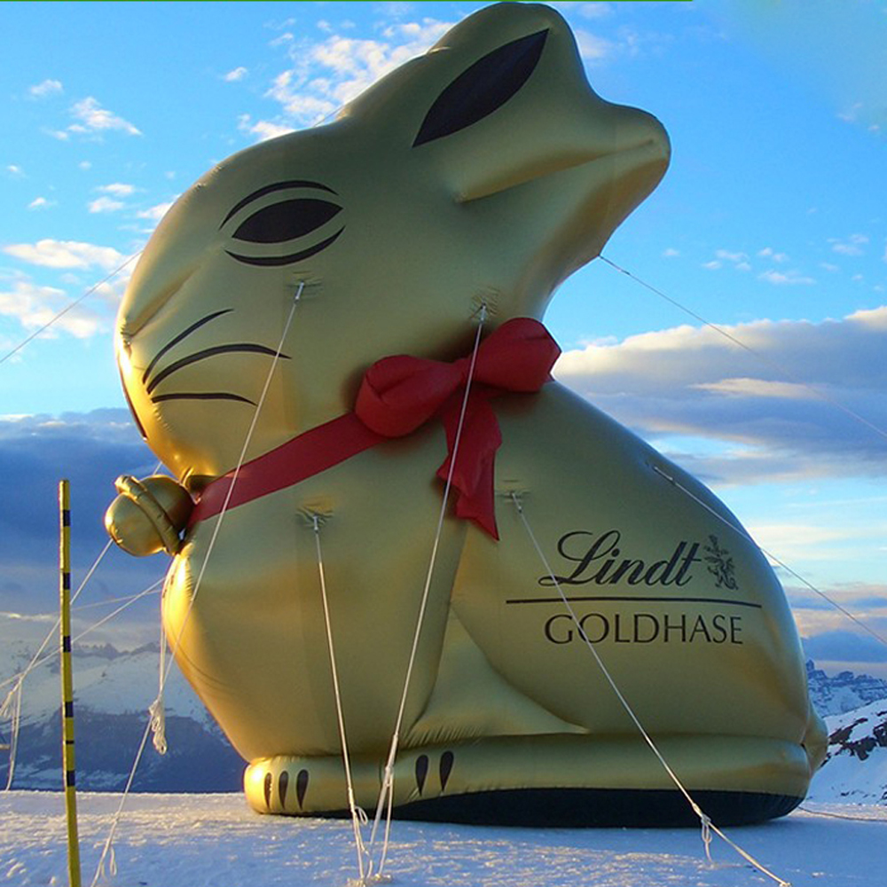 custom made decorative inflatable golden rabbit easter bunny for advertising