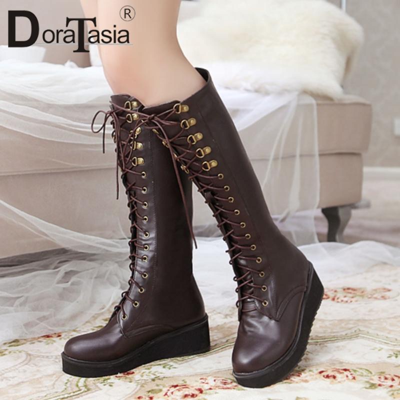 DORATASIA Big Size 33-43 New Female Platform Motorcycle Boots Fashion Wedges Med Heels Boots Women Casual Lace Up Shoes Woman, Brown short plush
DORATASIA Big Size 33-43 New Female Platform Motorcycle Boots Fashion Wedges Med Heels Boots Women Casual Lace Up Shoes Woman, Brown short plush