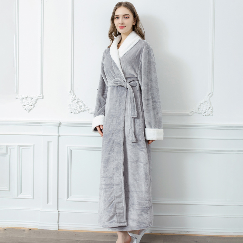 2021 New Autumn Long Flannel Female Bathrobes Thick Solid Sleepwear Loose Cleavage v with Sashes Thin Ladies Nightgown Aftn, Games men
2021 New Autumn Long Flannel Female Bathrobes Thick Solid Sleepwear Loose Cleavage v with Sashes Thin Ladies Nightgown Aftn, Games men