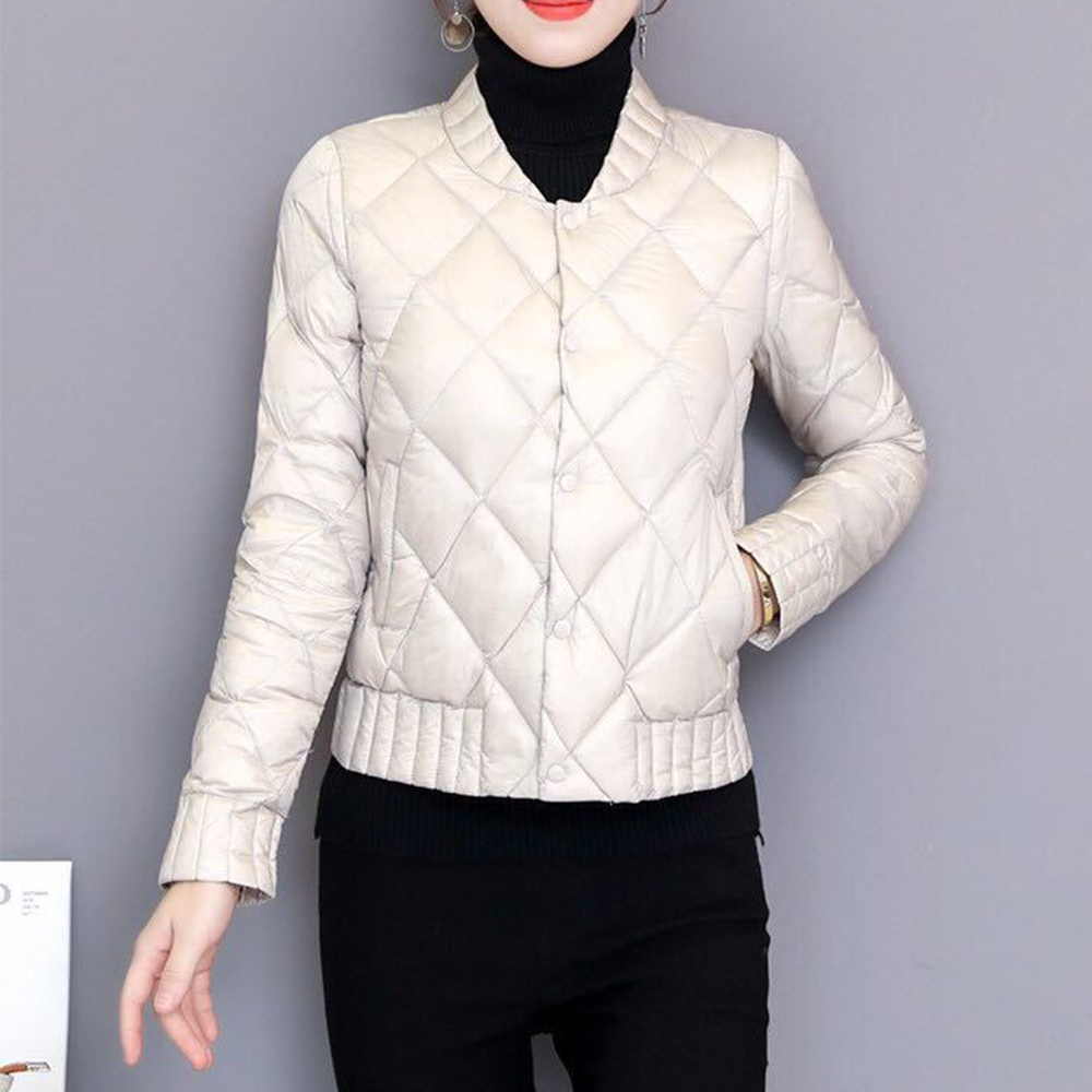 Ultra Light White Duck Down Jackets Autumn Winter Women Plus Size 3XL Buttons Outwears Long Sleeve Slim Short Warm Down Coats