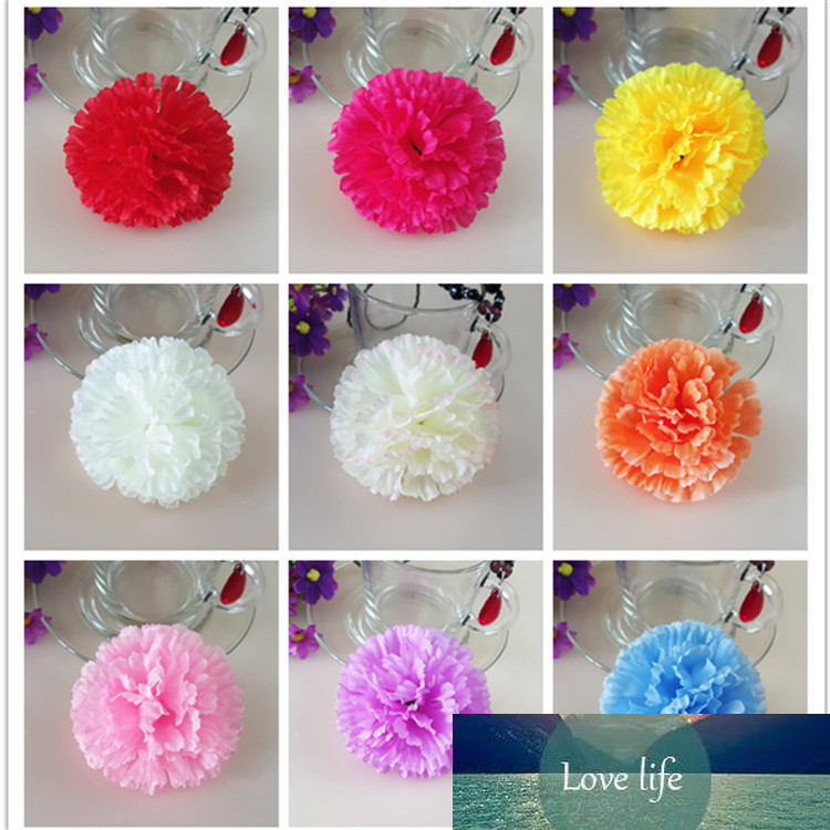 13color 9cm 100pcs Artificial Simulation Artificial Silk Carnation Flower Heads Mother's Day DIY Jewelry Findings Headware