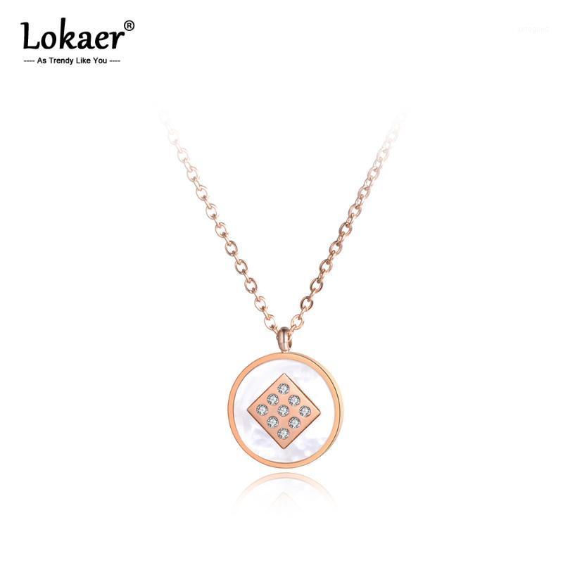 Chokers Lokaer Mosaic Rhinestone Stainless Steel Necklaces White Shell With Circle Rose Gold Pendant Necklace For Women N190431
Chokers Lokaer Mosaic Rhinestone Stainless Steel Necklaces White Shell With Circle Rose Gold Pendant Necklace For Women N190431