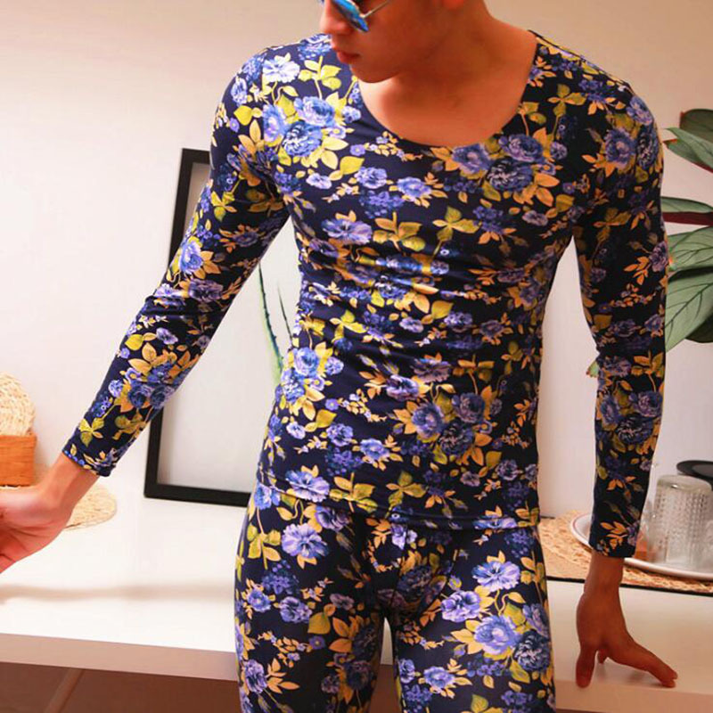 Thermal underwear for men long johns winter clothes men underwear set shirt compression underwear printed underpants pijama 201125