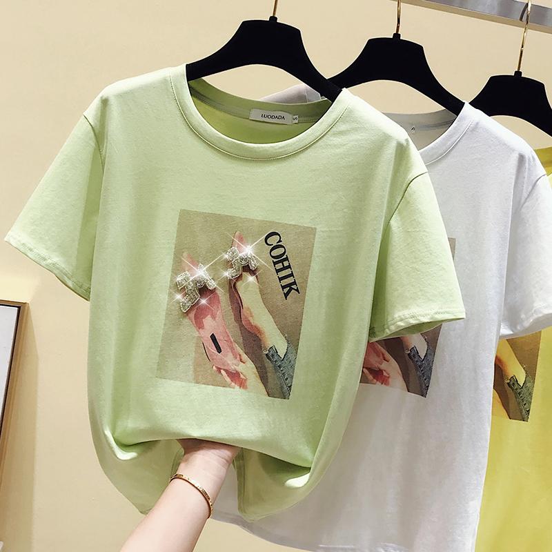 gkfnmt Summer T shirt Women Clothes Vintage Yellow Korean Short Sleeve Print Tshirt Woman Tops Casual White Diamond Tee Shirt, Green
gkfnmt Summer T shirt Women Clothes Vintage Yellow Korean Short Sleeve Print Tshirt Woman Tops Casual White Diamond Tee Shirt, Green