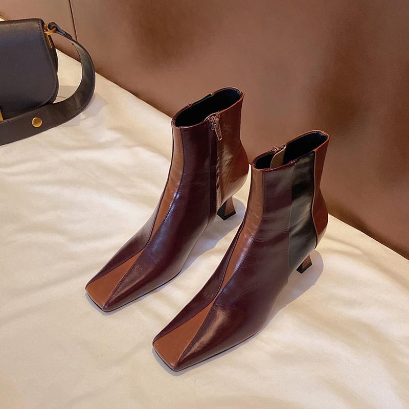 ankle boots women's shoes genuine leather mixed colors square toe high strange heels party ankle boots size 43
ankle boots women's shoes genuine leather mixed colors square toe high strange heels party ankle boots size 43