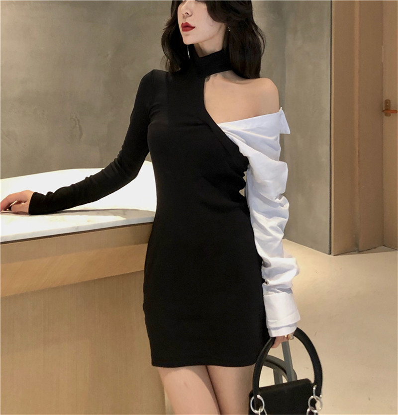 2021 Sexy Women a Mini Shoulder New Spring Sheath Party Stylish Sleeve Long Halter Pencil Dress ORYY, Black
2021 Sexy Women a Mini Shoulder New Spring Sheath Party Stylish Sleeve Long Halter Pencil Dress ORYY, Black